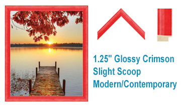 1.25 Inch Glossy Crimson Slight Scoop Poster Frames